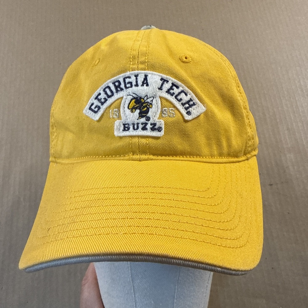 Vintage Drew Pearson Georgia Tech Yellowjackets Adjustable Hat Yellow Cotton
